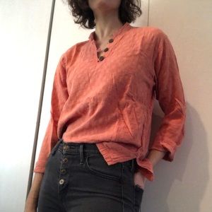 Bohemian salmon color shirt